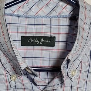 ⛳️Bobby Jones 🏌‍♂️Premium Blue & Red💥 Plaid Button Down Shirt Mens M